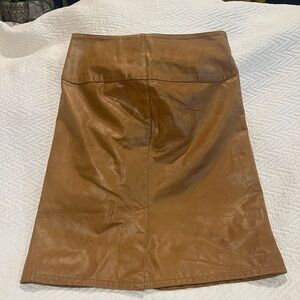 GAP Tan Leather A-Line Skirt